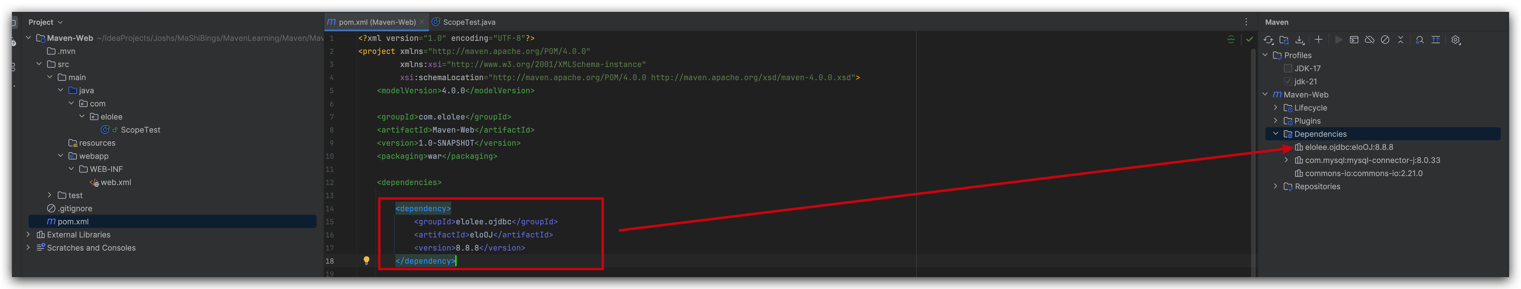 Adding The Dependency Of Newly Installed Jar To Pom File