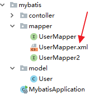 UserMapper.xml 存放在mapper包下