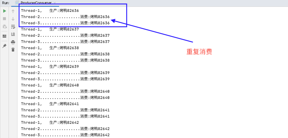 多个生产者消费者-重复消费