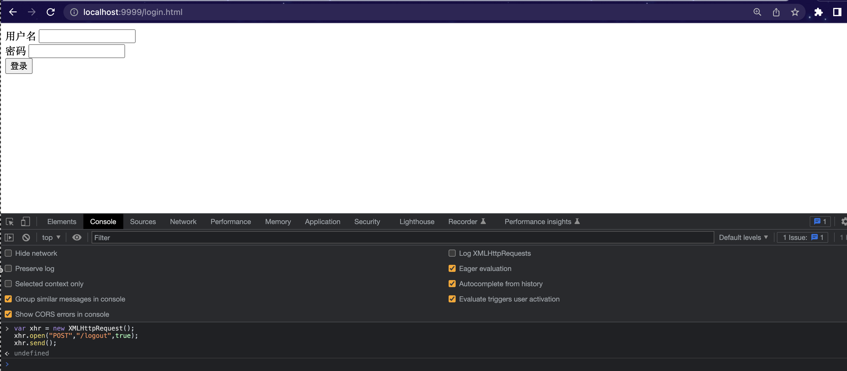 以post方式logout成功