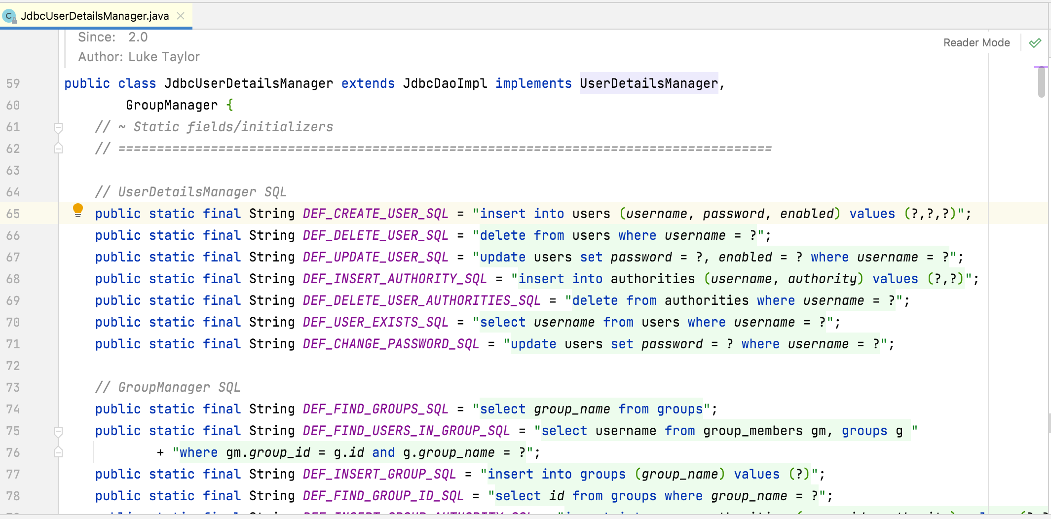 JdbcUserDetailsManager源码