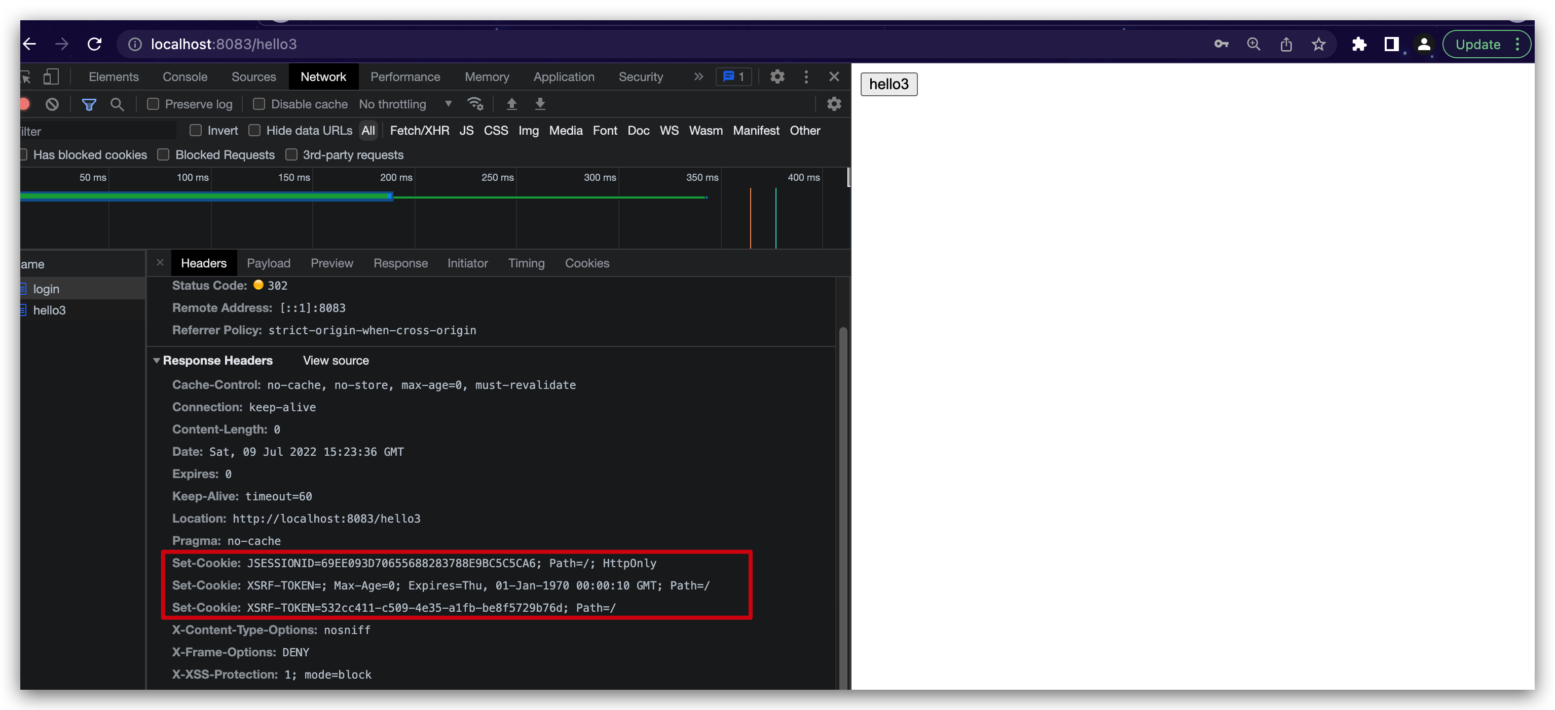 前后端分离项目登陆成功后返回cookie多了XSRF-TOKEN