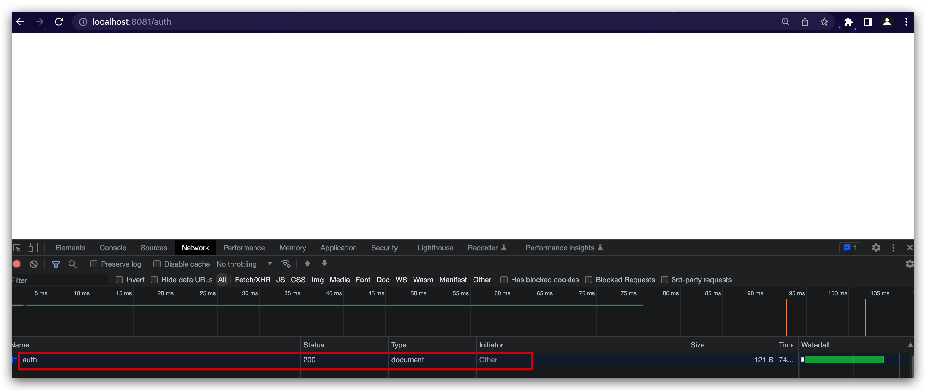 配置webIgnoring路径后重新访问auth接口直接200