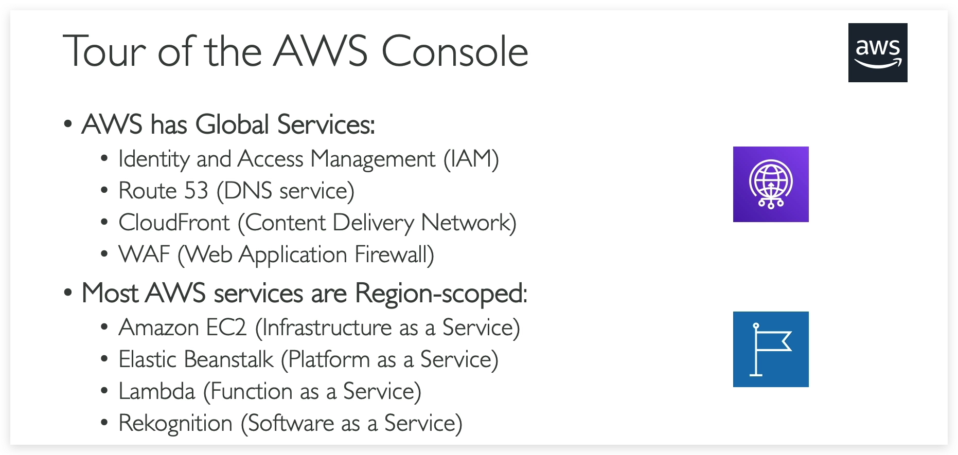 Tour of the AWS Console