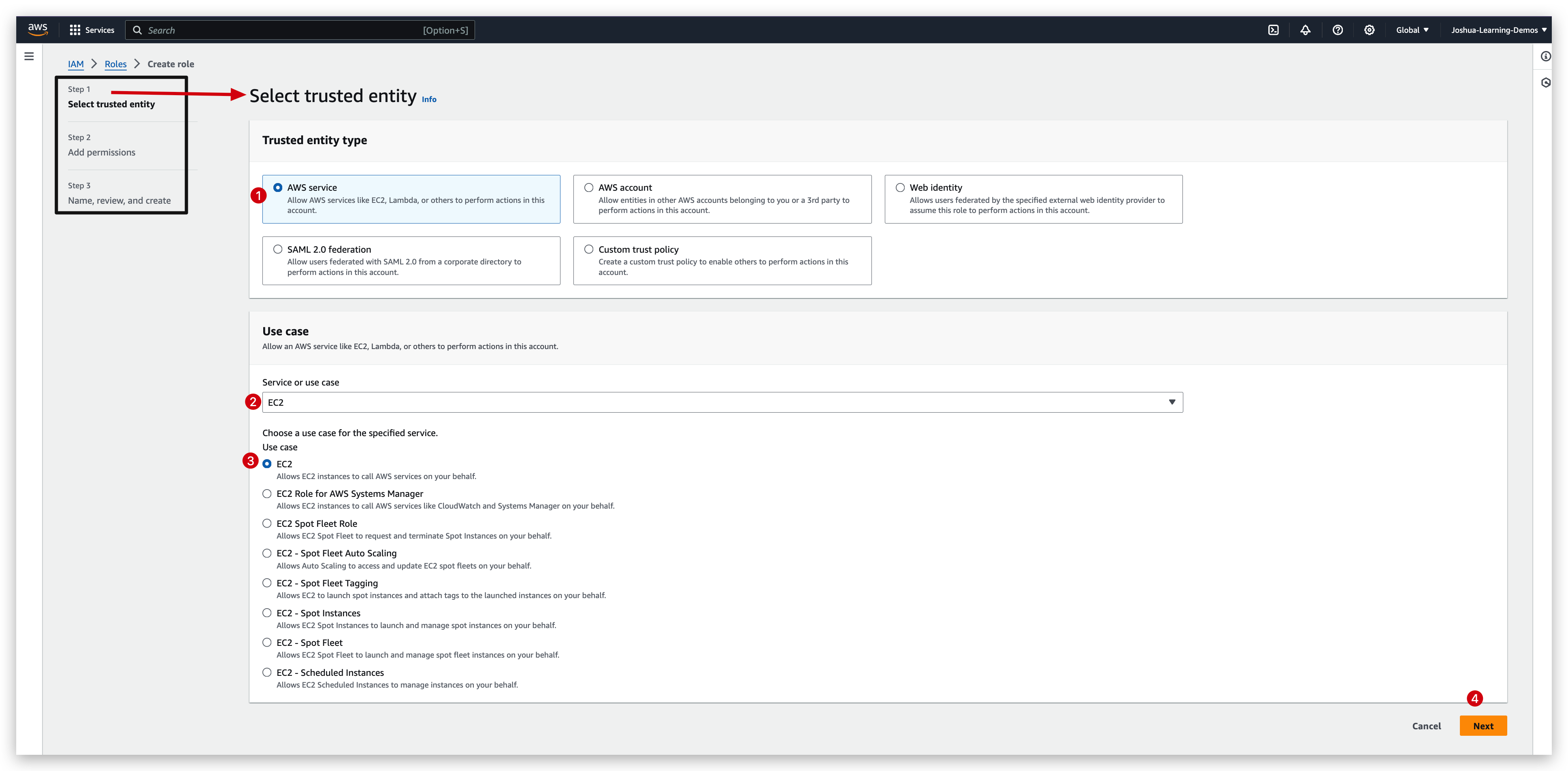 Create IAM Role - step2