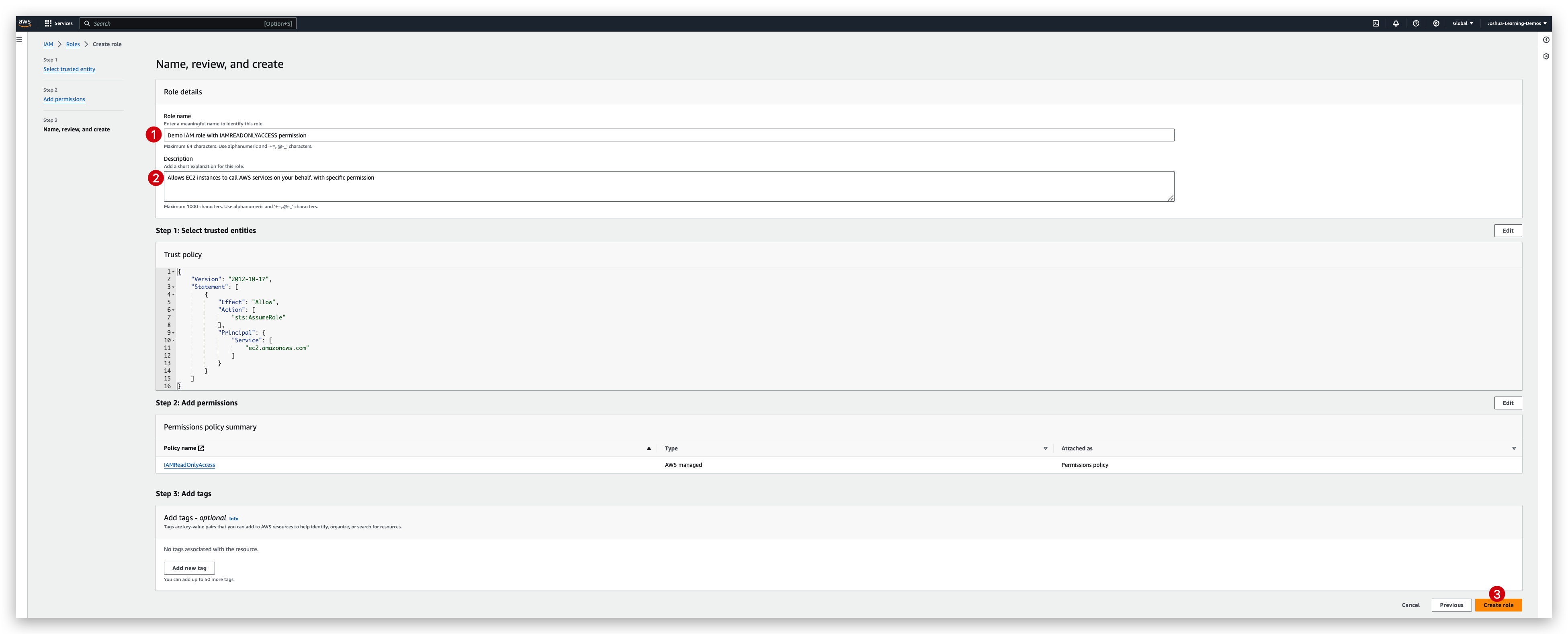 Create IAM Role - step4