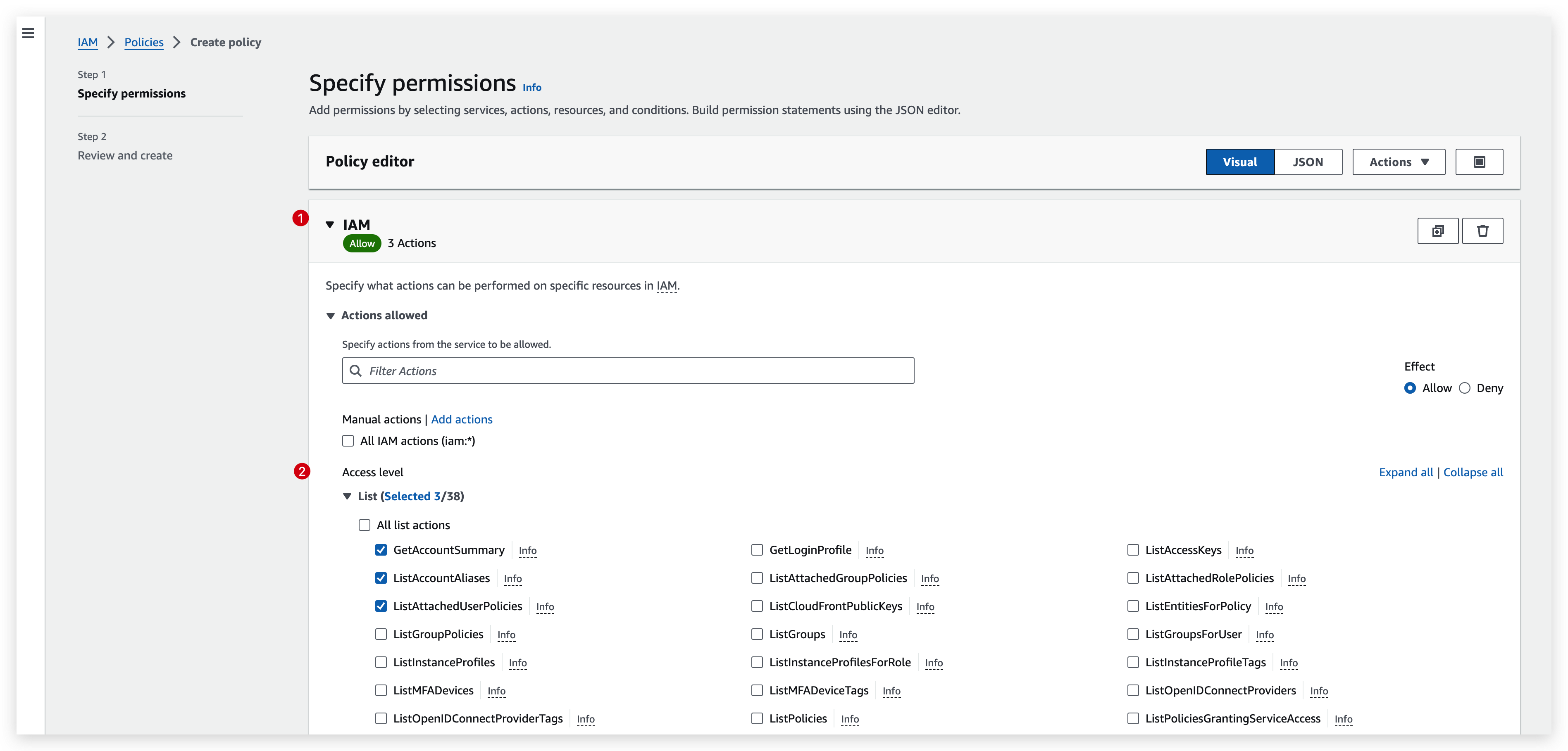 Create Policy with visual steps-1