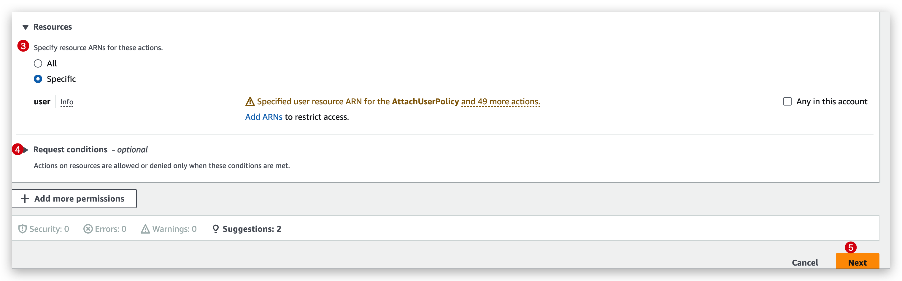 Create Policy with visual steps-2