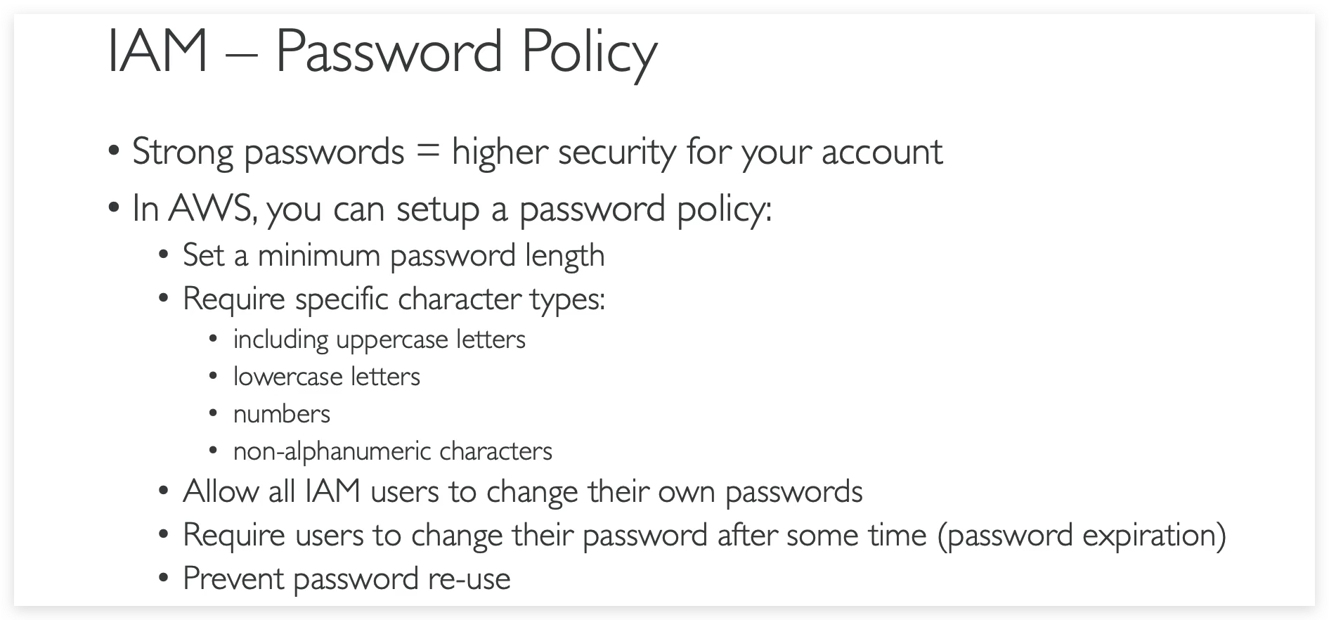 IAM Password Policy