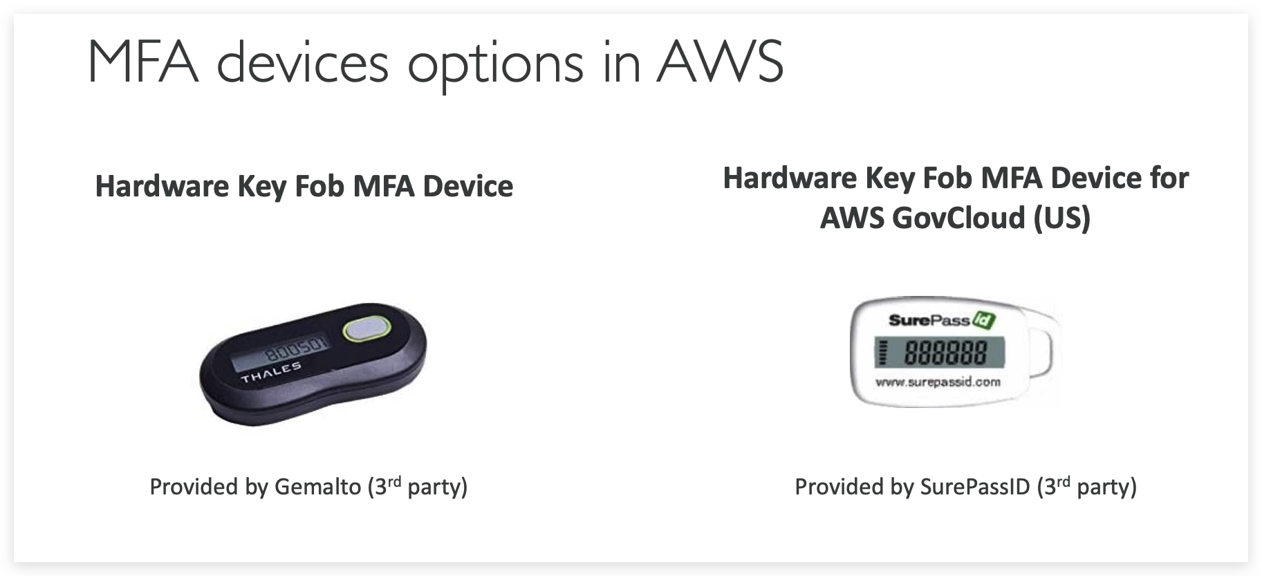 MFA device options