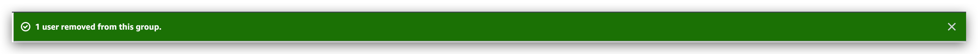 Successful prompt of removing user from group 