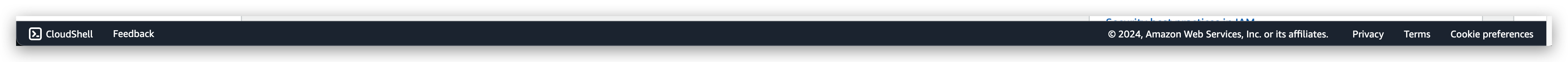 starting cloudshell via console toolbar