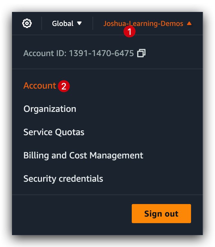 Directing to billing enablement for IAM user from root account setting
