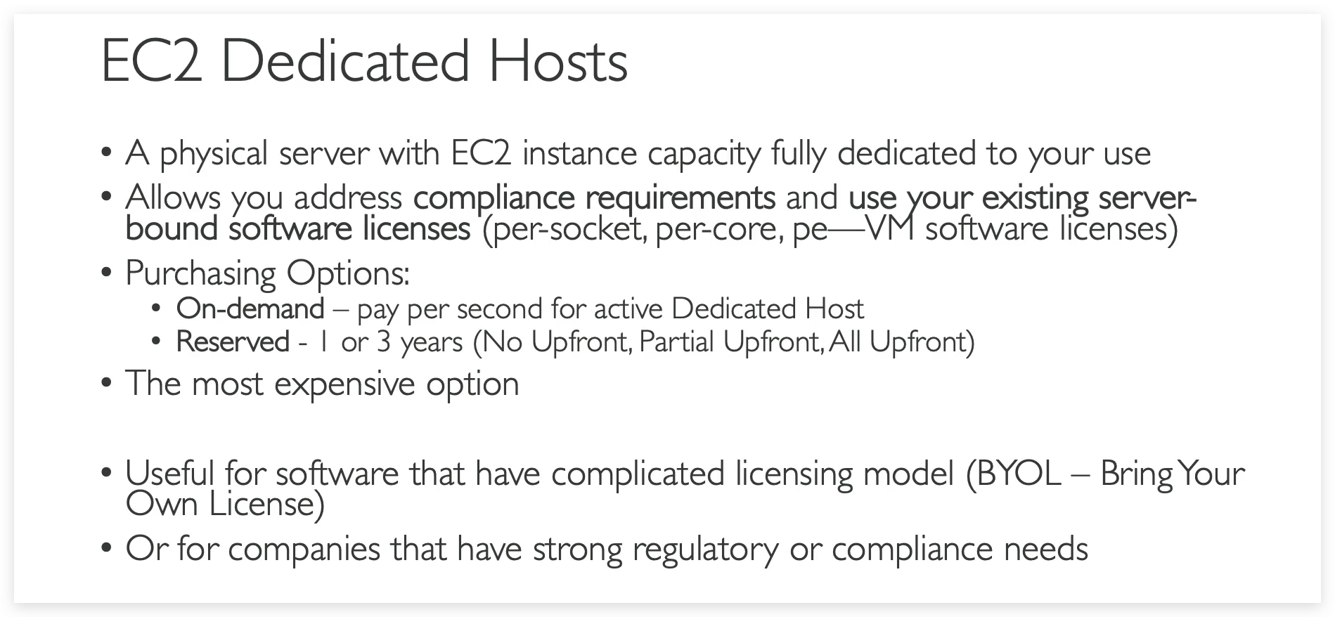 EC2 Dedicated Hosts properties