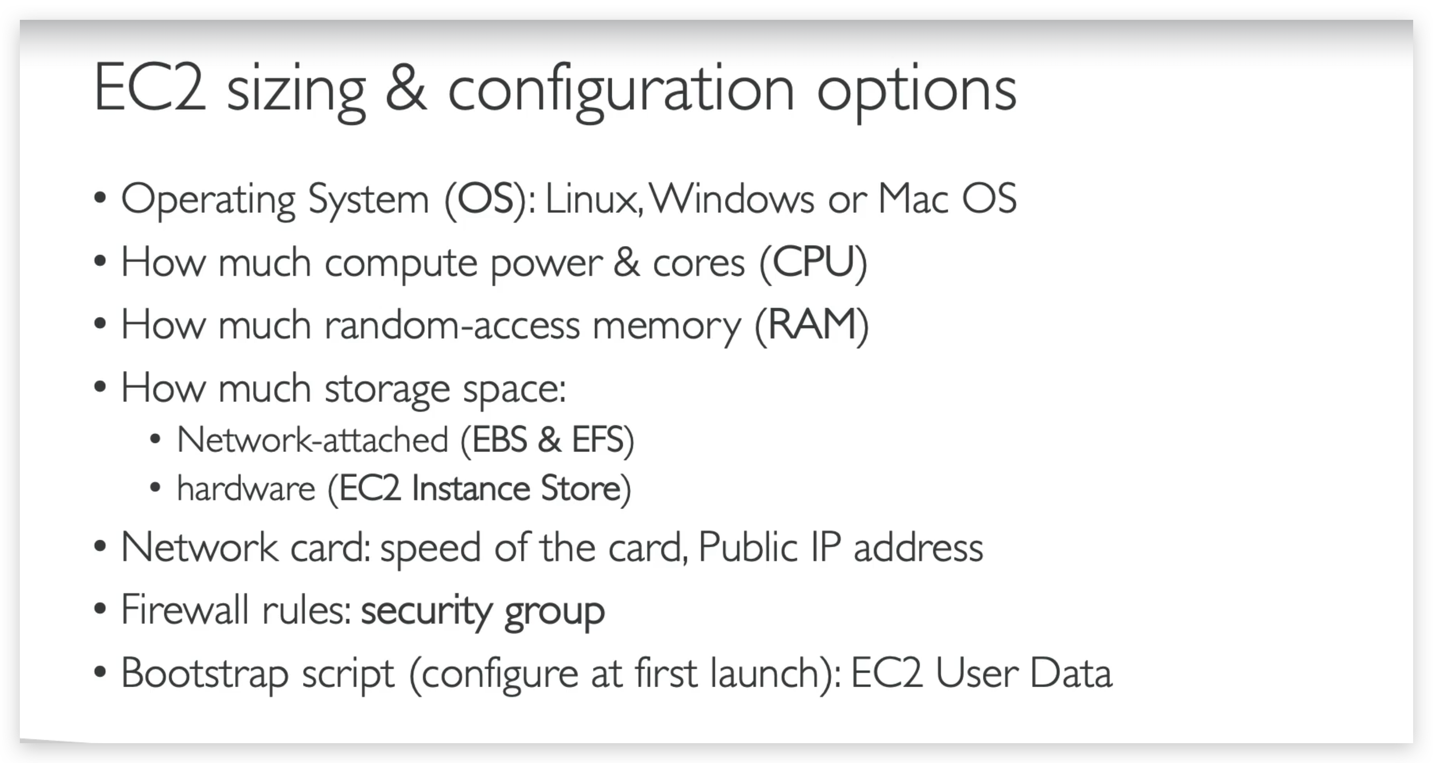 EC2 configuration