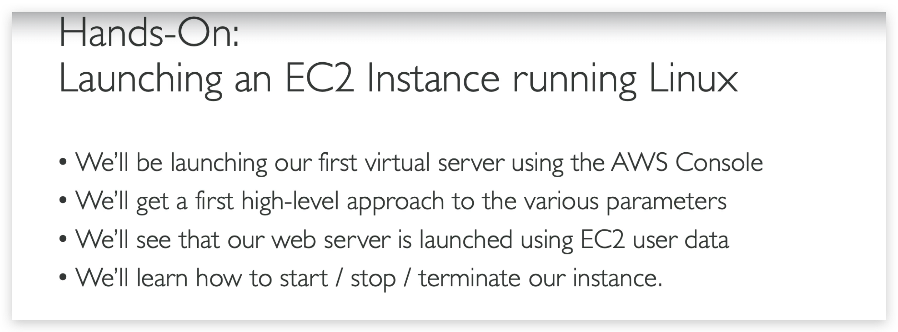 Hands-on EC2 introduction