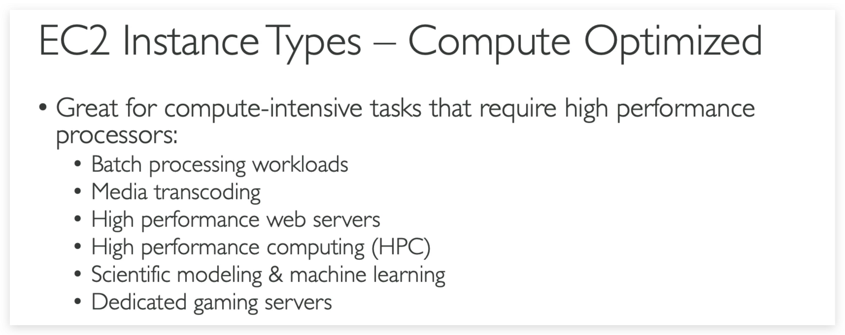 Instance Type-Compute Optimized