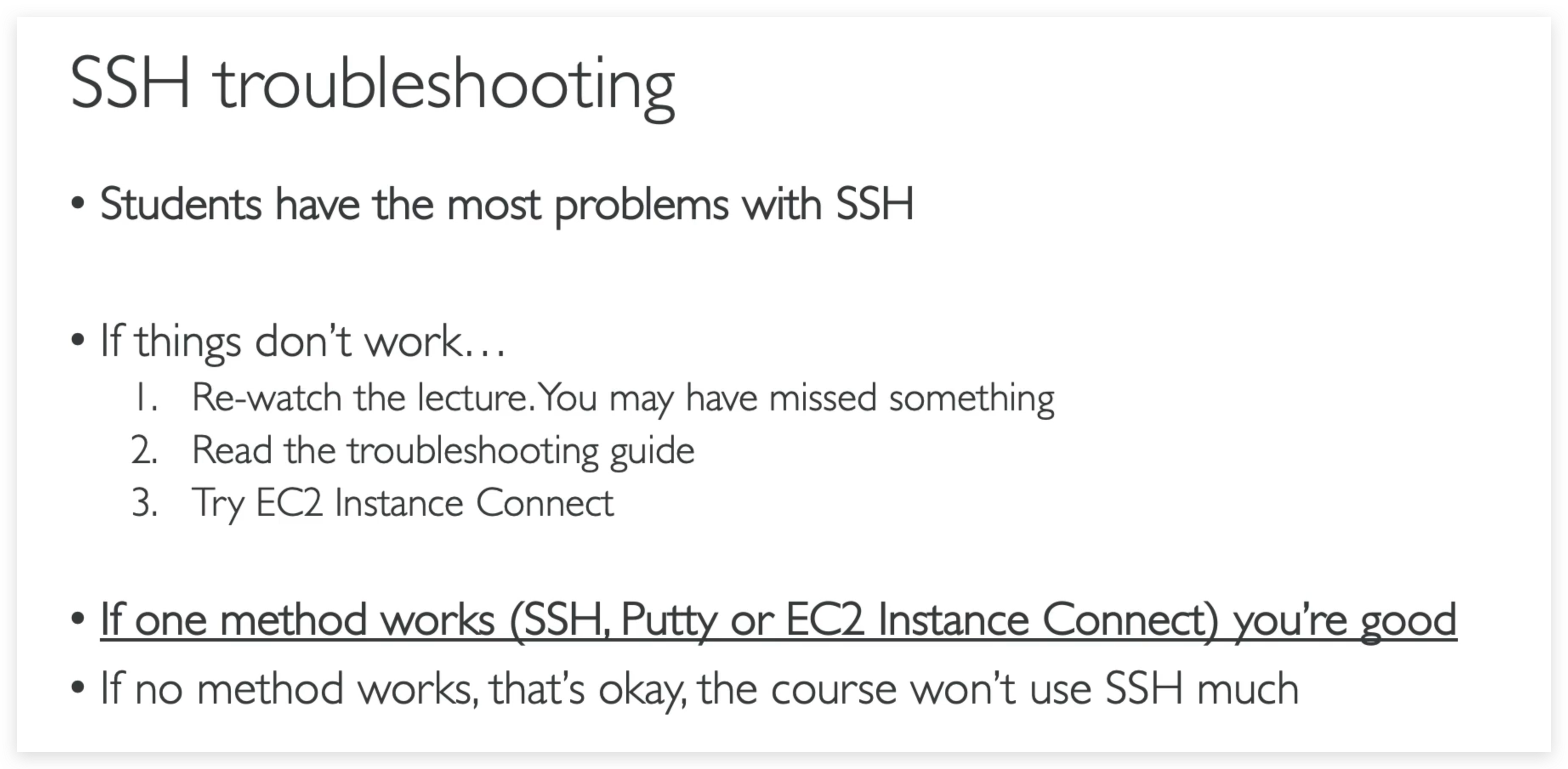 SSH Troubleshooting