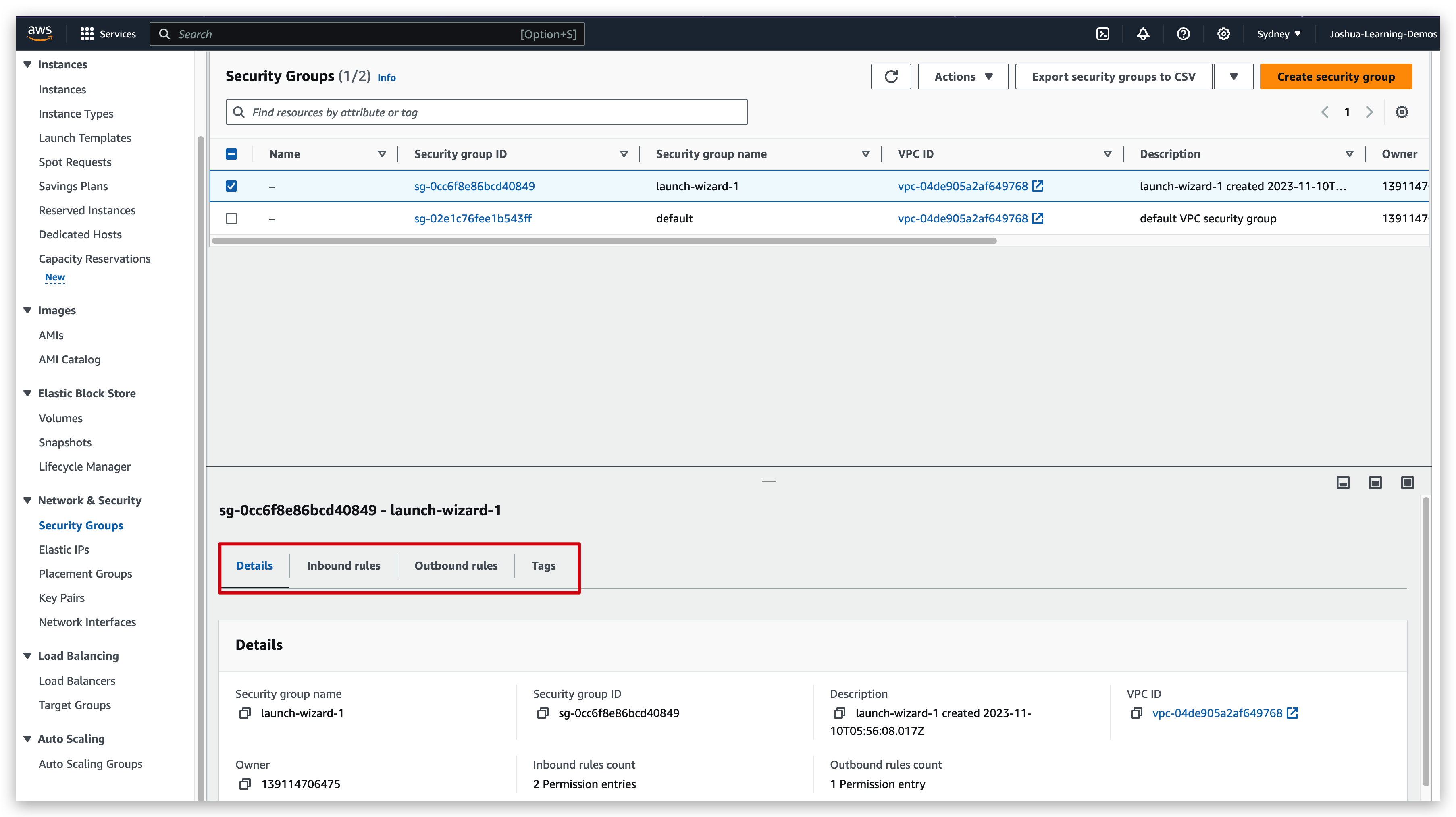 Security Group Check-details