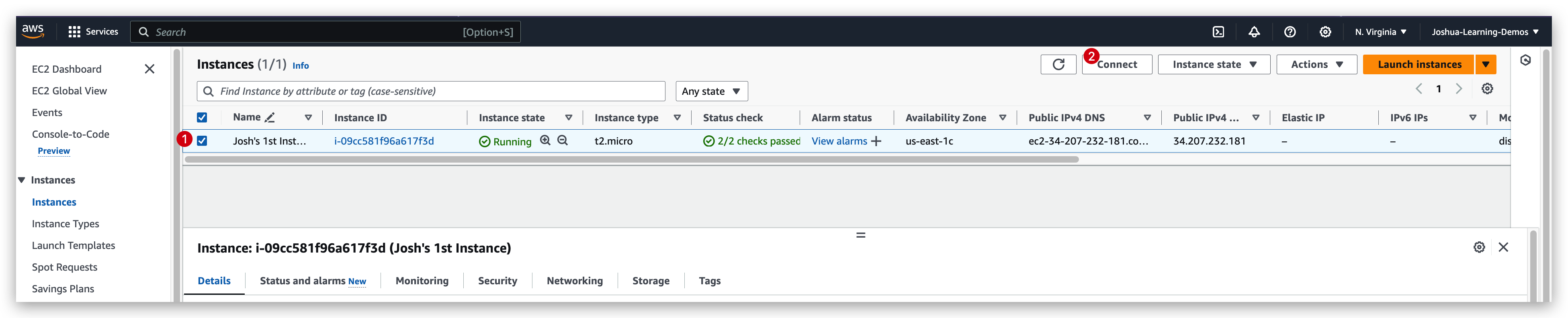 Try to connect instance